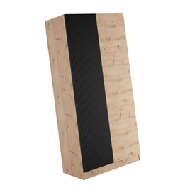 meble KOME 12 szafa dwudrzwiowa do salonu przedpokoju dąb artisan czarny
