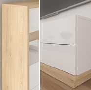 meble BRITA 09 komoda z szufladami do salonu sypialni dąb cremona biały poł