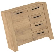 meble DELIS 02 komoda z drzwiami szufladami do salonu dąb cremona