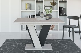 VINEY nowoczesny stół rozkładany do salonu jadalni 120x90 K350 beton czarny