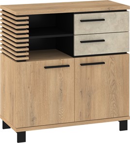 meble MILAR 03 komoda z szufladami 2d2s dąb cremona granada migdał / czarny