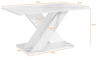 TX1 ława nowoczesny stolik kawowy 110x60 do salonu marmur royal czarny