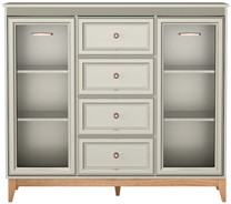 meble WINDSOR 07 komoda witryna z szufladami do salonu kaszmir cashmere