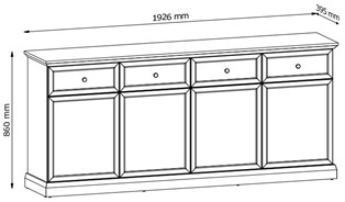 meble LUCCA K4D4S komoda z szufladami drzwiami do salonu sypialni czarny gr