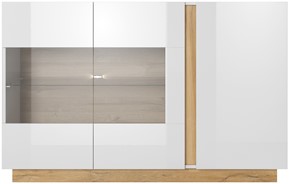 Meble MARC E witryna komoda z drzwiami do salonu 138 biały połysk