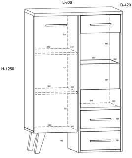 meble NORSID 11 regał 1D2SW