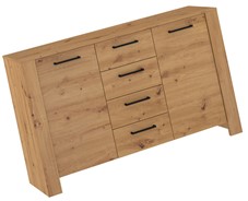 meble DELIS 03 duża komoda z szufladami drzwiami do salonu dąb artisan