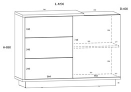 meble BRITA 04 komoda 1D3S