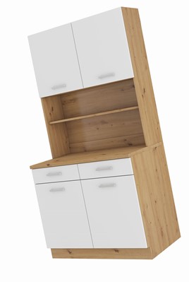 meble kuchenne MARIA kredens bufet szafka kawiarka dąb artisan biały